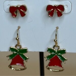 🚨3 for $15🚨 Gold Tone - Bell and Bow Earrings